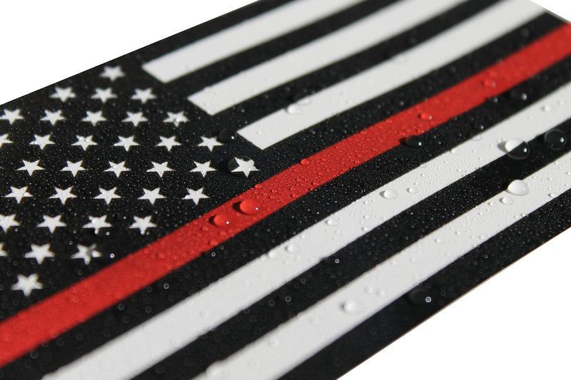  [AUSTRALIA] - Thin Red Line Flag Decal - 3x5 in. Black White and Red American Flag Sticker for Cars Trucks and SUVs - In Support of Firefighters and EMTs (1-Pack) 1 Pack