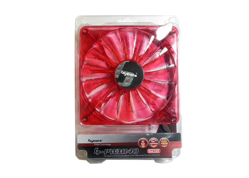  [AUSTRALIA] - Bgears b-PWM 140-Red 140mm 2 Ball Bearing Red LED Fan with High Speed Extreme Airflow