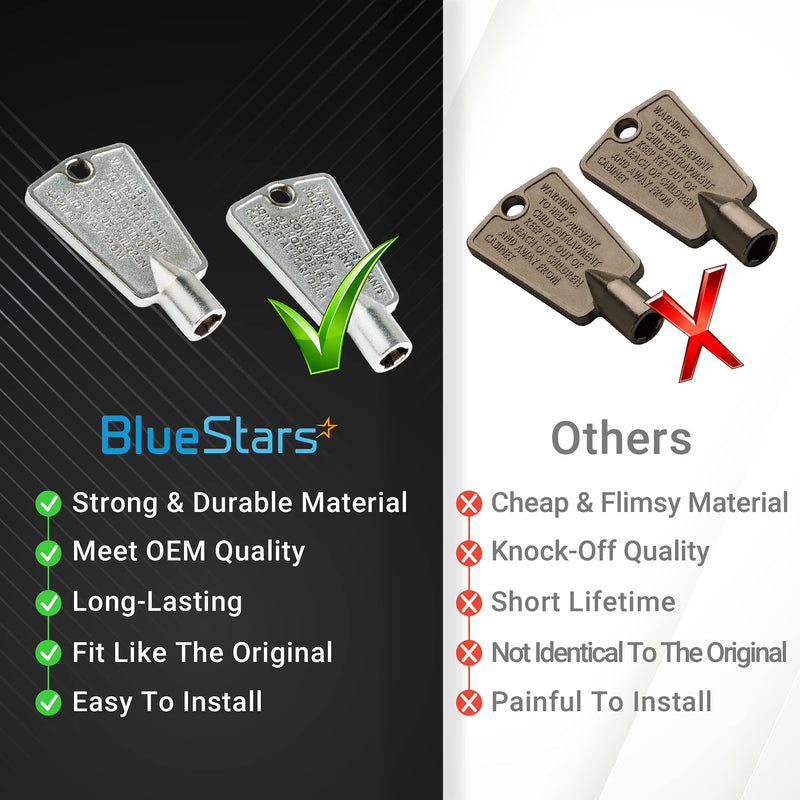  [AUSTRALIA] - Ultra Durable 216702900 Metal Freezer Door Key by BlueStars - Compatible with Frigidaire & Kenmore Freezers - Replaces AP4071414 AP2113733 AP4301346 PS1991481 6599905 PS2061565 12849 - Pack Of 2