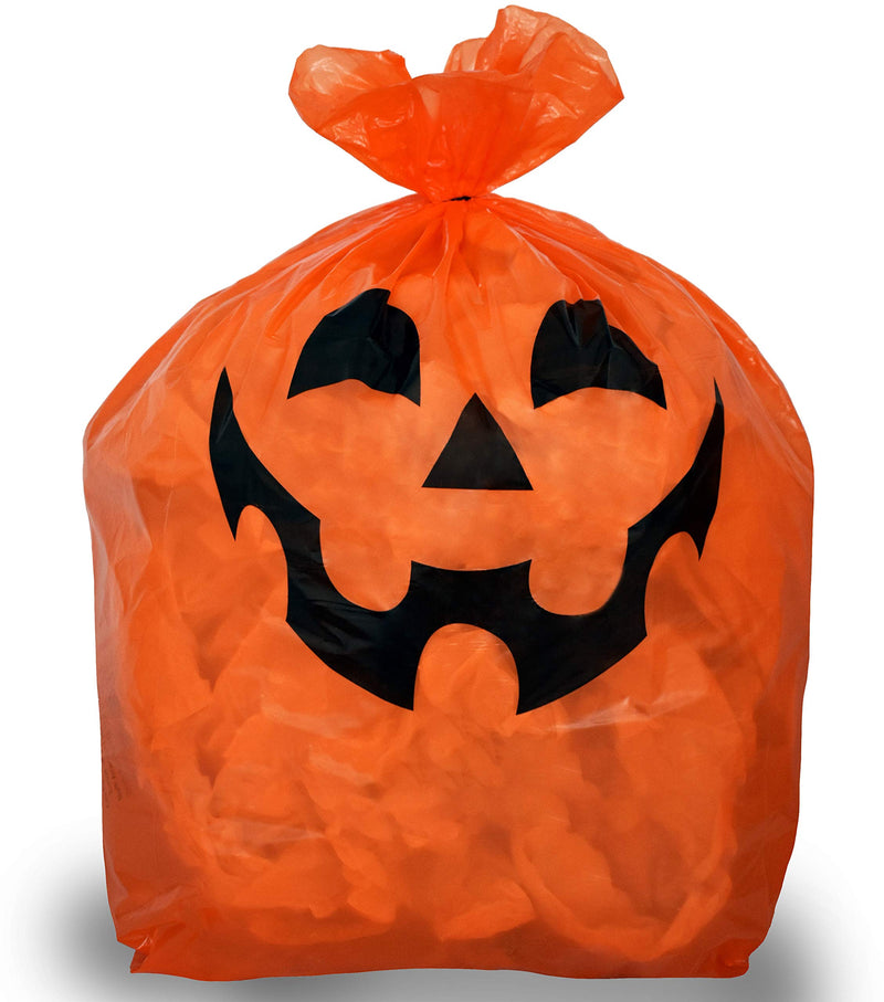 Skeleteen Pumpkin Leaf Bags Decorations - Jack O Lantern Outdoor Yard Fall Lawn and Leaves Pumpkins Decorating Bag with Ties - 3 Sizes - LeoForward Australia
