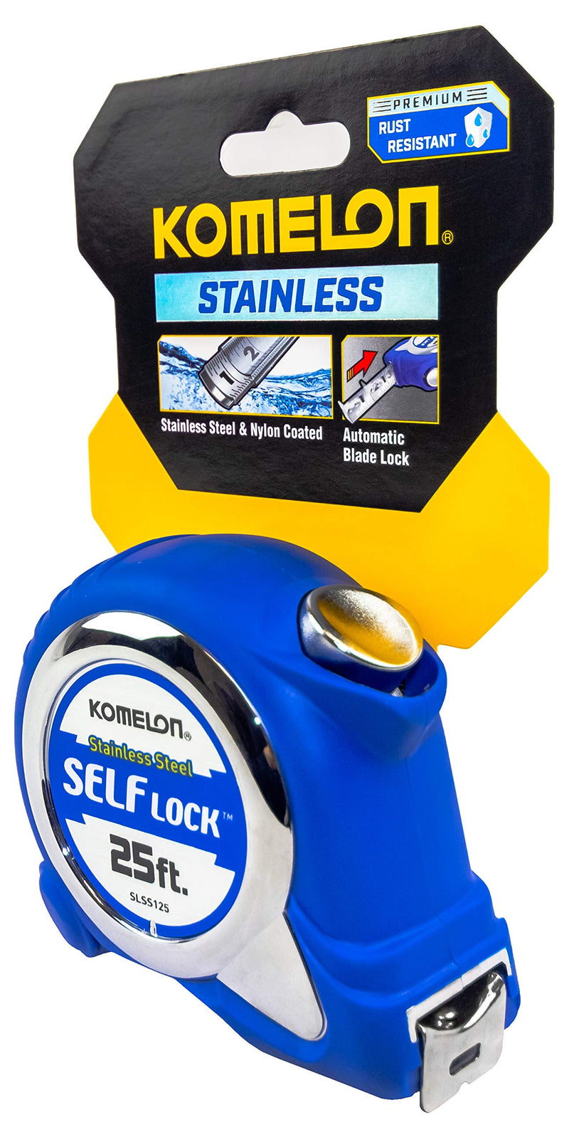 [AUSTRALIA] - Komelon SLSS125; 25' x 1" Stainless Steel Self-Locking Tape Measure 25-Feet
