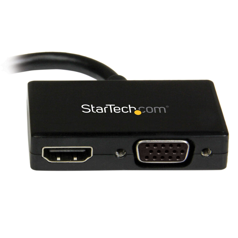  [AUSTRALIA] - StarTech.com Mini DisplayPort to HDMI and VGA - 2 in 1 Travel Adapter - Mini DisplayPort to VGA Adapter - Mini DP to HDMI Dongle - Monitor Adapter (MDP2HDVGA) , Black