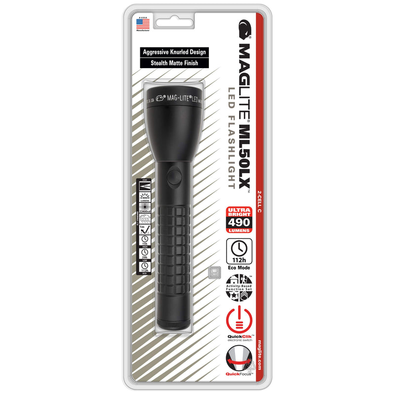 Maglite ML50LX LED 2-Cell C Matte Black Flashlight 2 Cell - LeoForward Australia