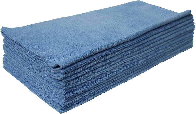  [AUSTRALIA] - Detailer's Preference Eurow Ultrasonic Cut Maximum Absorption Premium Cleaning Towels Blue 350gsm 16 x 16 Inches 12 Pack Light Blue