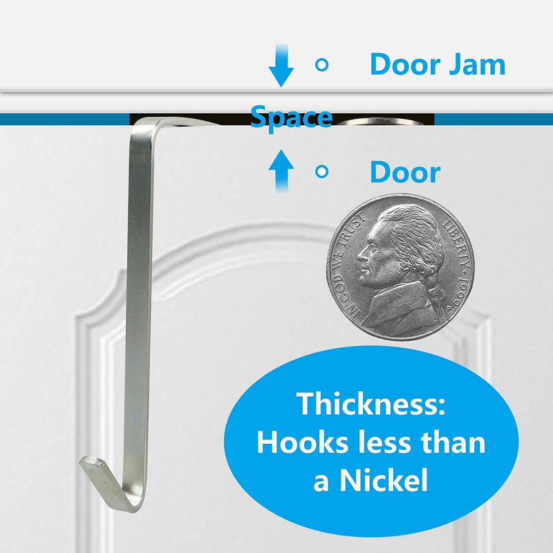  [AUSTRALIA] - 10 Pack Over The Door Metal Hook Hanger to Fit Interior Doors with Thickness from 1.3" to 1.65"