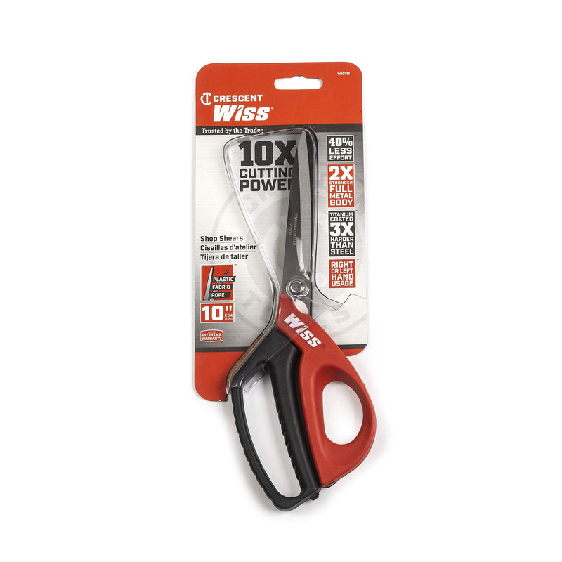  [AUSTRALIA] - Crescent Wiss 10" Titanium Coated Shop Shears - W10TM,Black