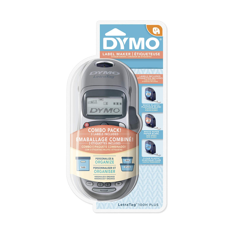 DYMO Label Maker with 3 Bonus Labeling Tapes, LetraTag 100H Handheld Label Maker & LT Label Tapes, Easy-to-Use, Great for Home & Office Organization Machine + 3 Tapes - LeoForward Australia