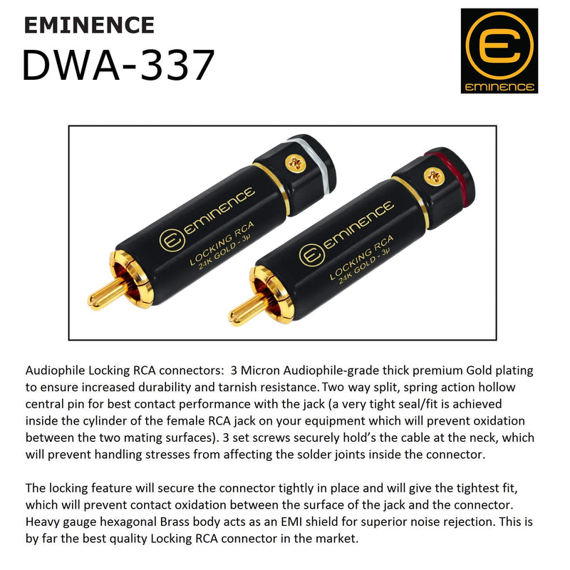 [AUSTRALIA] - 4 Foot RCA Cable Pair - Gotham GAC-4/1 (Black) Star-Quad, Audio Interconnect Cable with Premium Gold Plated Locking RCA Connectors - Directional - Custom Made by WORLDS BEST CABLES.