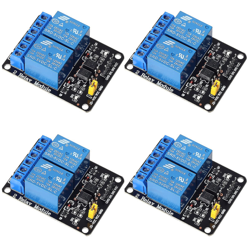  [AUSTRALIA] - Alinan 4pcs 2 Channel 5V Relay Module with Optocoupler Isolation Low-Level Trigger Development Board Compatible with Arduino R3 MEGA 2560 1280 DSP ARM PIC AVR STM32 Raspberry Pi