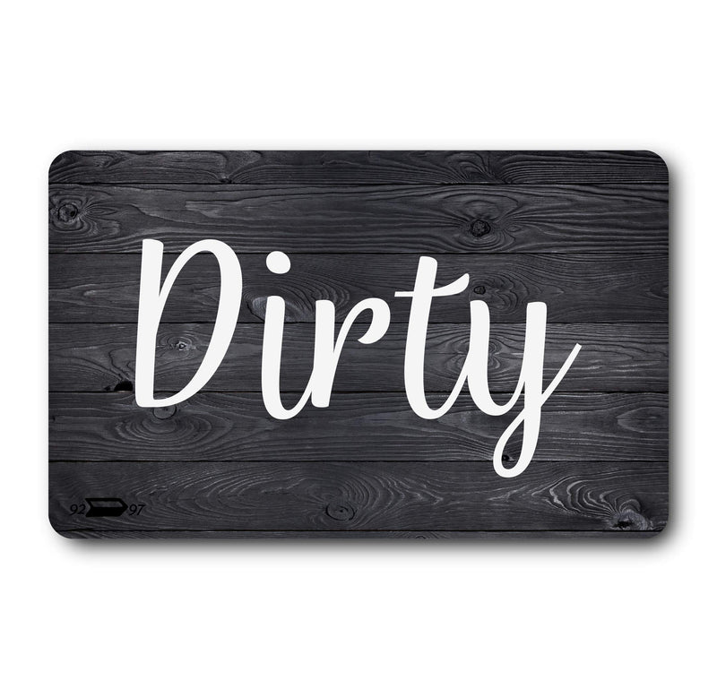 Black and White Wood Clean Dirty Dishwasher Magnet, Reversible Dish Washer Sign, Double Sided Strong Kitchen Flip Indicator, Bonus Universal Magnetic Plate, Neutral Rustic White and Black Magnet Black & White - LeoForward Australia