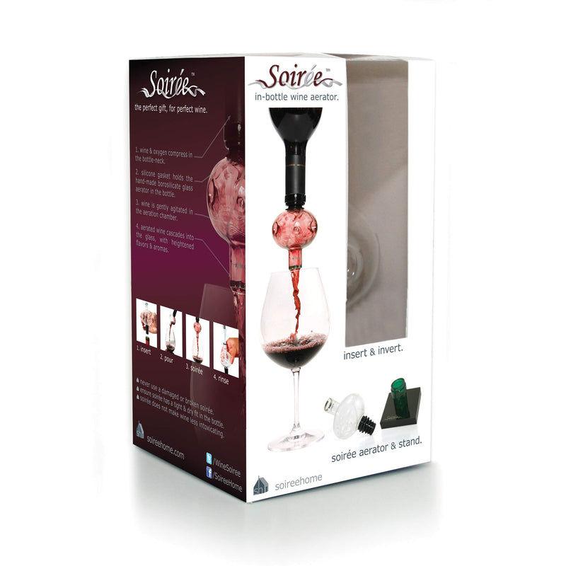  [AUSTRALIA] - Soireehome - In Bottle Wine Aerator - Makes Your Wine Taste Better Made of Glass This Gourmet Decanter Clear Fits All Wine Bottles & Works On Red or White Wine One