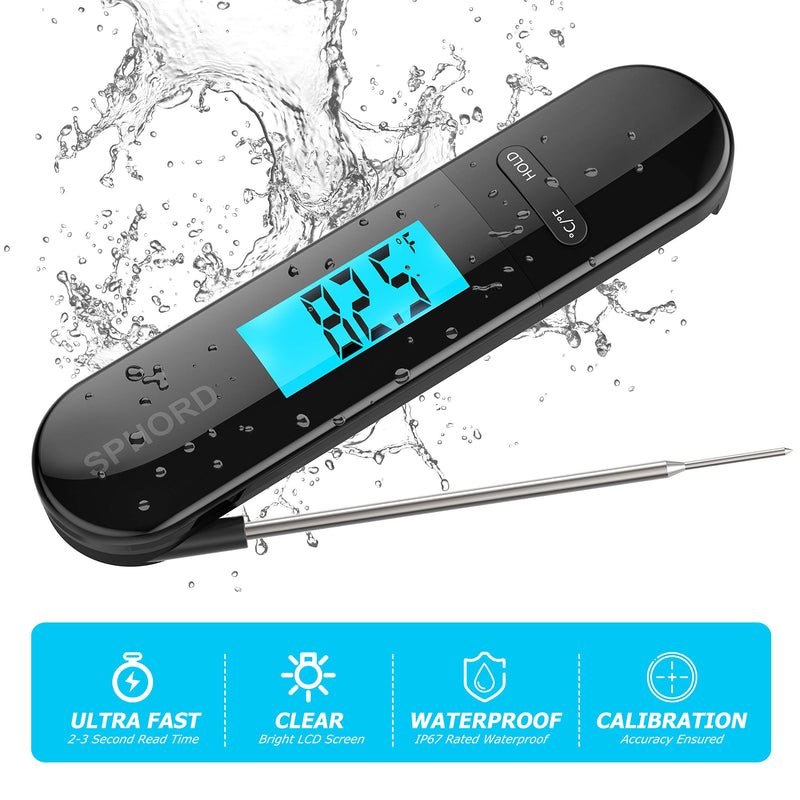 Meat Thermometer, Digital Food Thermometer, Instant Read Food Thermometer Waterproof with Backlight and Magnet for Kitchen Cooking, Grilling, BBQ, Backing, Liquids, Oil - LeoForward Australia