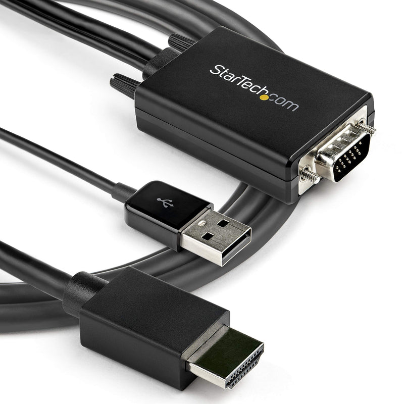  [AUSTRALIA] - StarTech.com 6ft VGA to HDMI Converter Cable with USB Audio Support & Power - Analog to Digital Video Adapter Cable to Connect a VGA PC to HDMI Display - 1080p Male to Male Monitor Cable (VGA2HDMM2M)