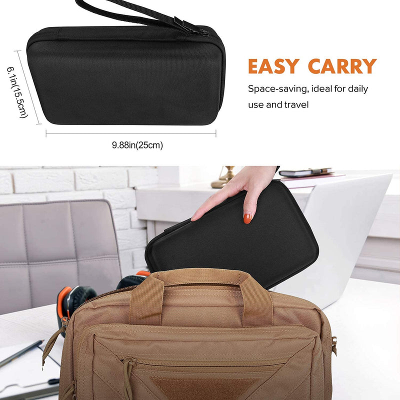  [AUSTRALIA] - ProCase Hard Travel Tech Organizer Case Bag for Electronics Accessories Charger Cord Portable External Hard Drive USB Cables Power Bank SD Memory Cards Earphone Flash Drive -Black Black