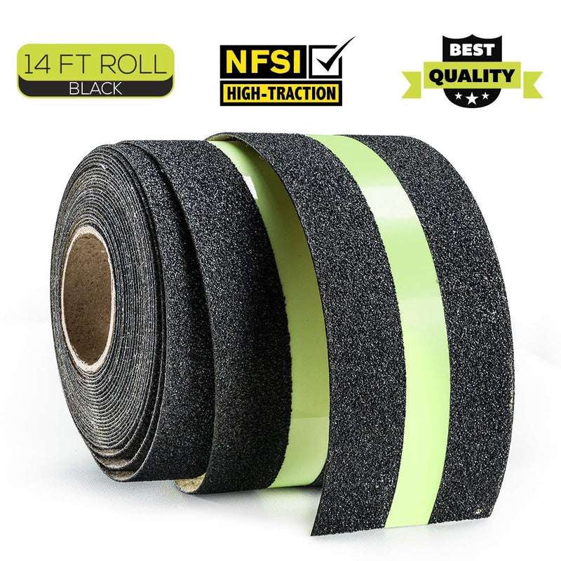  [AUSTRALIA] - Anti Slip Grip Tape, Non-Slip Traction Tapes with Glow in The Dark Reduce The Risk of Slipping for Indoor or Outdoor Stair Tread Step and Other Slippery Surfaces - Keeps You Safe, 2 Inch x 16.4 Foot