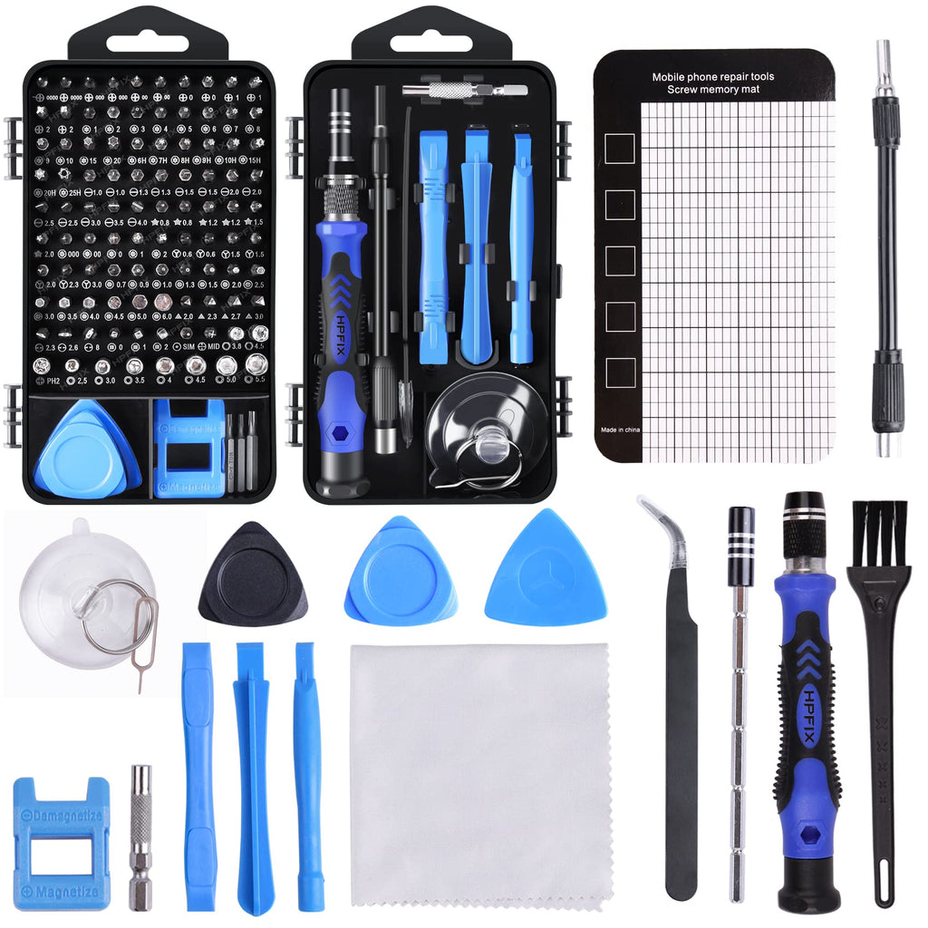  [AUSTRALIA] - HPFIX Precision Screwdriver Sets 124-Piece Computer Tool Kit with 101 Bits Magnetic, Electronics Repair Tool Kit for iPhone, MacBook, Laptop, PC, Tablet, PS4, Xbox, Nintendo, Game Console Blue-124