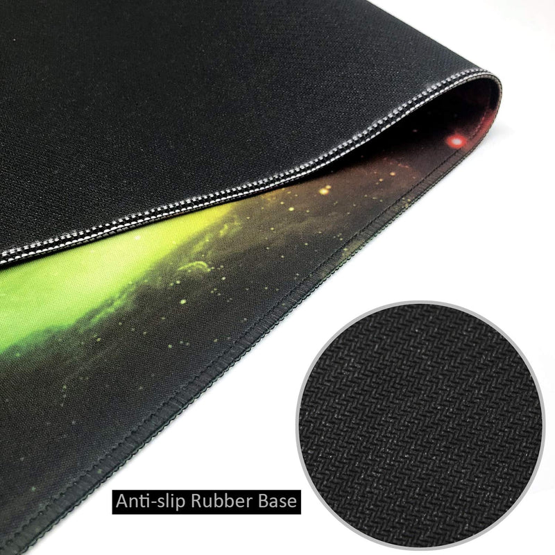 Benvo Extended Mouse Pad Large Gaming Mouse Pad- 35.4x15.7x0.12 inch Computer Keyboard Mouse Mat Non-Slip Mousepad Rubber Base and Stitched Edges for Game Players, Office, Study, Aurora Light Pattern Colorful-Aurora Light - LeoForward Australia