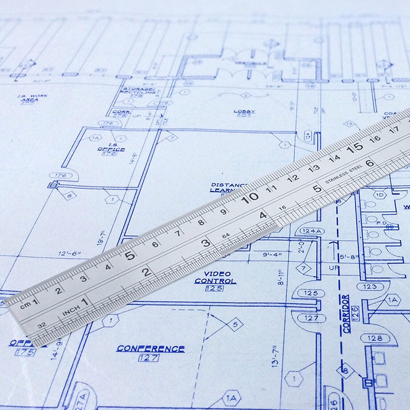  [AUSTRALIA] - KEWAYO Stainless Steel Ruler , 6/8/12 Inch Metal Metric and Imperial Rulers Kit for School, Office, Home, Architect, Engineers, Craft (3 Pieces)