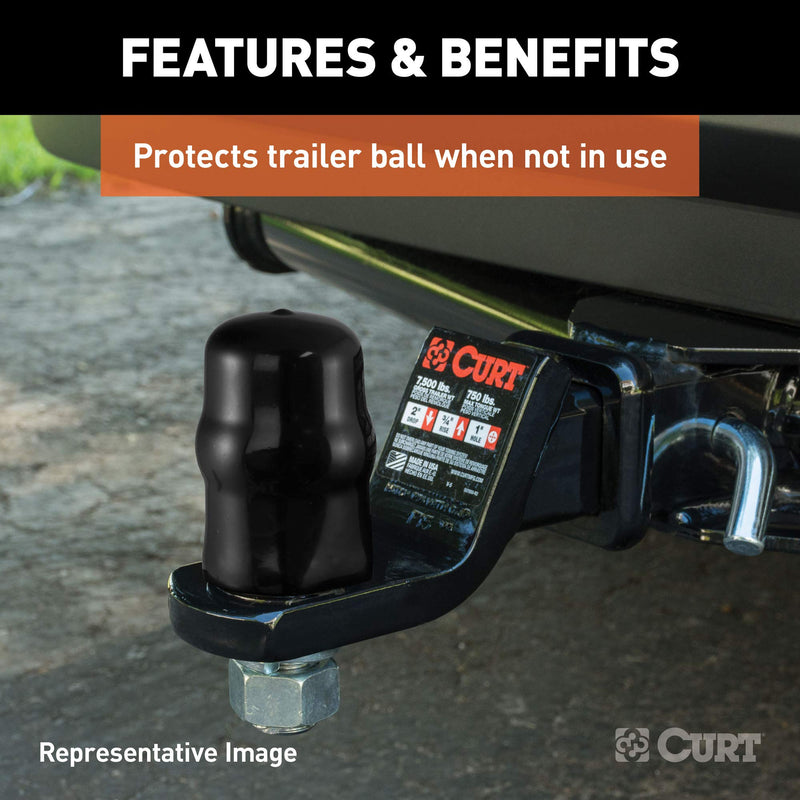  [AUSTRALIA] - CURT 21810 Black Rubber Trailer Hitch Ball Cover, 2-5/16-Inch Diameter