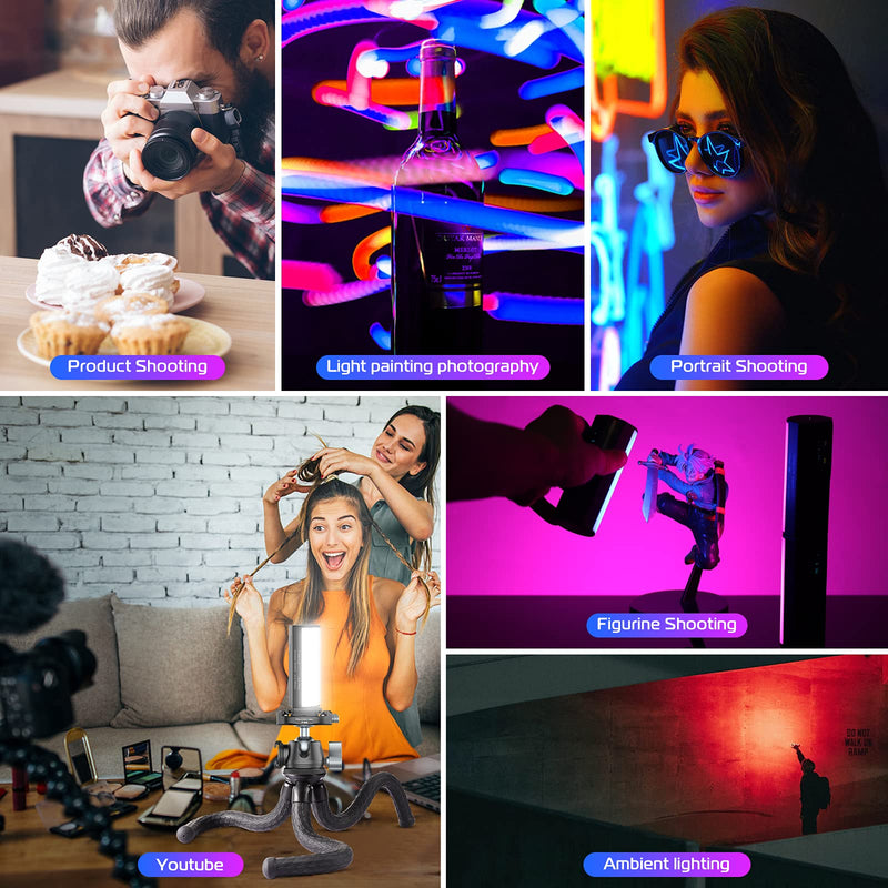  [AUSTRALIA] - ULANZI Handheld Light Wand, 360° RGB LED Video Light for Photography, 2000mAh Rechargeable Mini Light Stick for Video Shooting, 2500-9000K Dimmable Camera Light w LCD, Support Magnetic Attraction 1 Piece