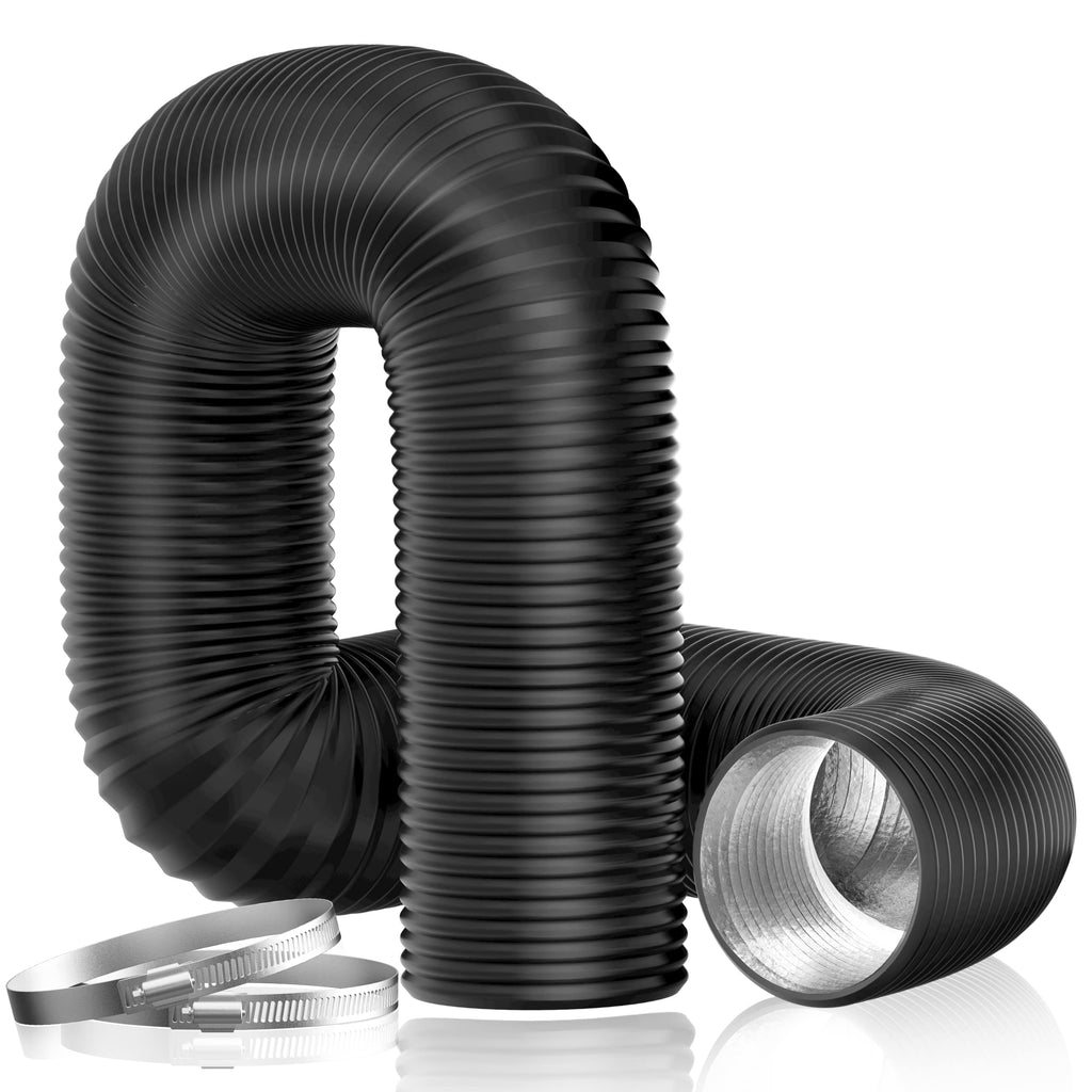  [AUSTRALIA] - Dryer Vent Hose, 4'' Insulated Flexible Duct 16FT with 2 Duct Clamps, Heavy-Duty Three Layer Protection for HVAC Ventilation, Duct Fan Systems 4‘’ x 16FT