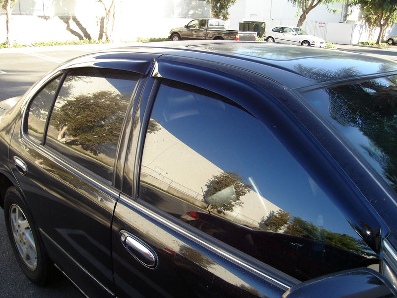  [AUSTRALIA] - Tuningpros WD2-305 Outside Mount Window Visor Deflector Rain Guard Dark Smoke, 4 Pcs Set Compatible With 2010-2013 Mazda Mazda3 Sedan