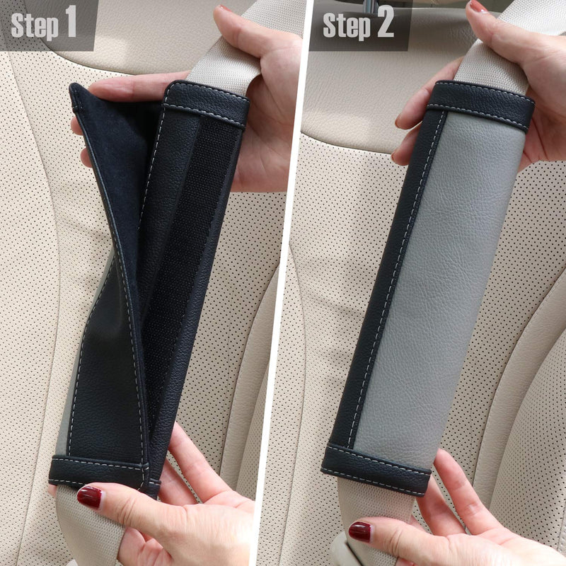SEG Direct Black and Gray Seat Belt Pads Pack of 2 10" Length - LeoForward Australia