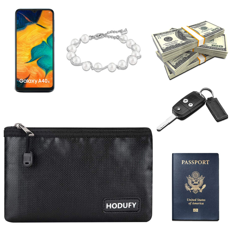  [AUSTRALIA] - Hodufy Small Fireproof Bag, 5 x 8 inches Non-Itchy Fireproof Money Bag, Fireproof Cash Bag, Bank Fireproof Bag Set for Valuables - Passport, Bank Deposit, Keys (2-Pack)