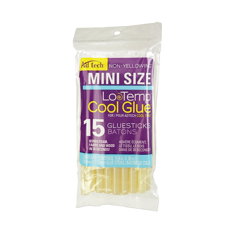  [AUSTRALIA] - Adhesive Technologies 2100-3415 Ultra Low Temp CoolGlue, Mini 4-Inch, 15-Pack Cool Glue