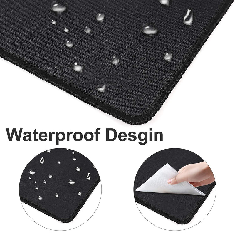  [AUSTRALIA] - Black 3PCS 10.2×8.3×0.08inch (260×210×2mm) Computer Mouse Pad with Non-Slip Rubber Base,Premium-Textured with Stitched Edges,Mouse Pads for Computers,Laptop,Office &Home