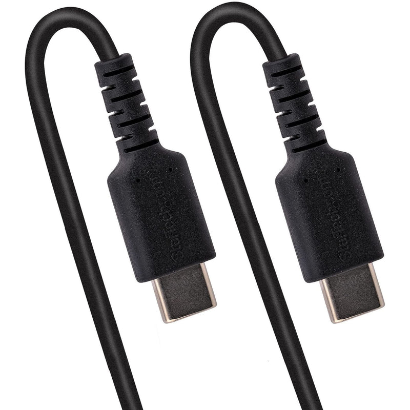 [AUSTRALIA] - StarTech.com 3ft (1m) USB C Charging Cable, Coiled Heavy Duty Fast Charge & Sync USB-C Cable, USB 2.0 Type-C Cable, Rugged Aramid Fiber, Durable Male to Male USB Cable, Black (R2CCC-1M-USB-CABLE) 3 ft / 1 m
