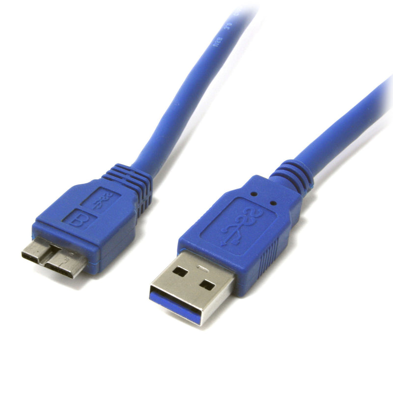  [AUSTRALIA] - StarTech.com 1 ft SuperSpeed USB 3.0 Cable A to Micro B - 30cm USB 3 to Micro B Cord (USB3SAUB1), Blue 1 Feet