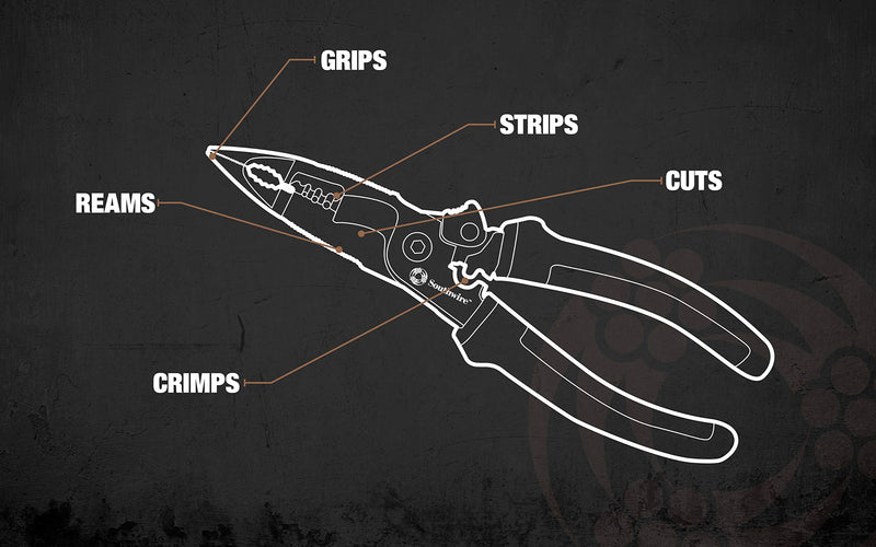  [AUSTRALIA] - Southwire Tools & Equipment 58993940 S5N1 5-in-1 Long Nose Multi-Tool Pliers, Black/Yellow 5-in-1 Multi-Tool Plier