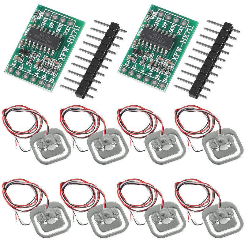  [AUSTRALIA] - ALAMSCN 8 pieces half bridge load cell 50 kg half bridge strain gauge weight sensor + 2 pieces HX711 module for Arduino microcontroller DIY