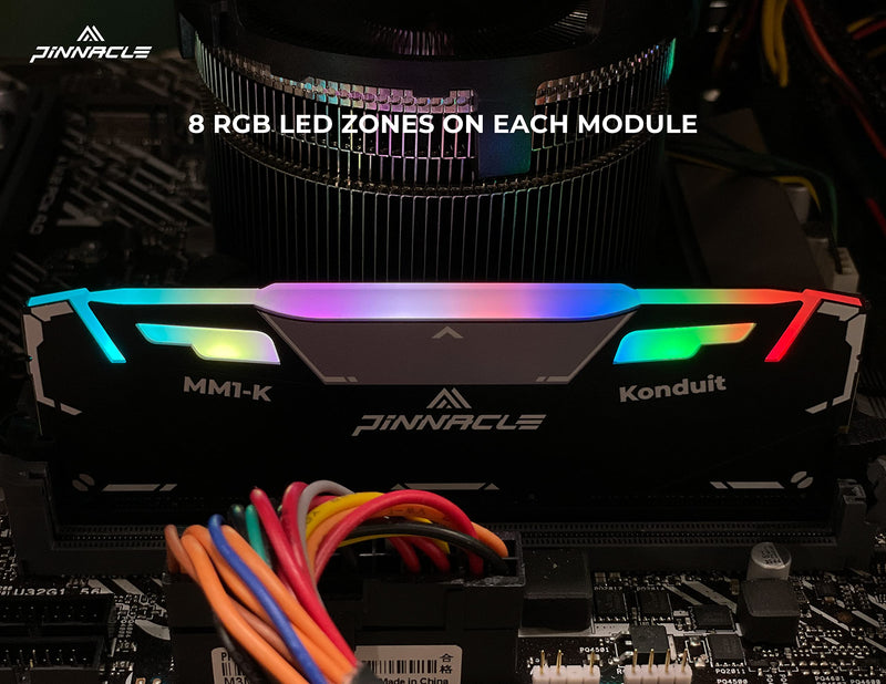  [AUSTRALIA] - Timetec Pinnacle Konduit RGB 16GB DDR4 3200MHz PC4-25600 CL16-18-18-38 XMP2.0 Overclocking 1.35V Dual Rank Compatible for AMD and Intel Desktop Gaming PC Memory Module - Black RGB Black CL16-18-18-38