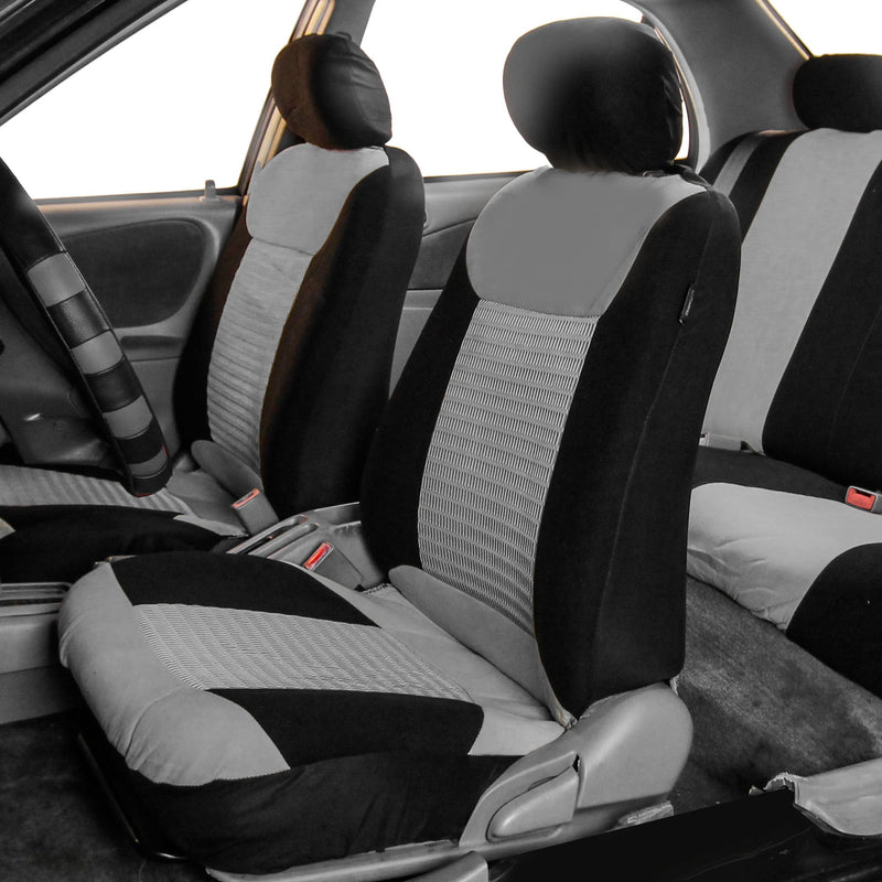  [AUSTRALIA] - FH Group FH-FB062102 Premium Fabric Bucket Seat Covers, Airbag Compatible Gray/Black