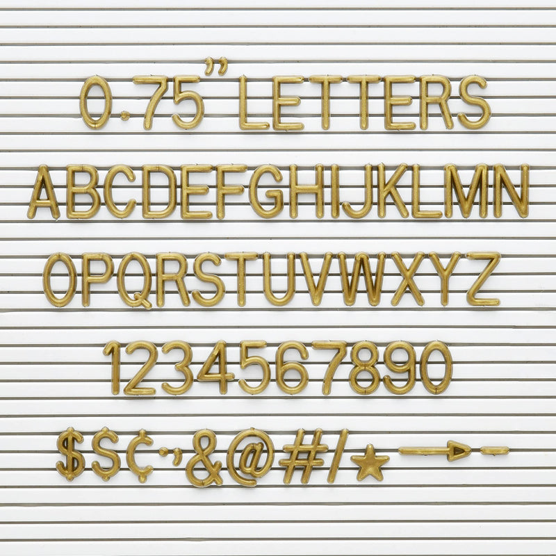  [AUSTRALIA] - 3/4 Inch Letters for Flet Letter Boards,300 Pieces Including Letters, Numbers & Symbols for Changeable Plastic Message Boards (Antique Brass) Bronze