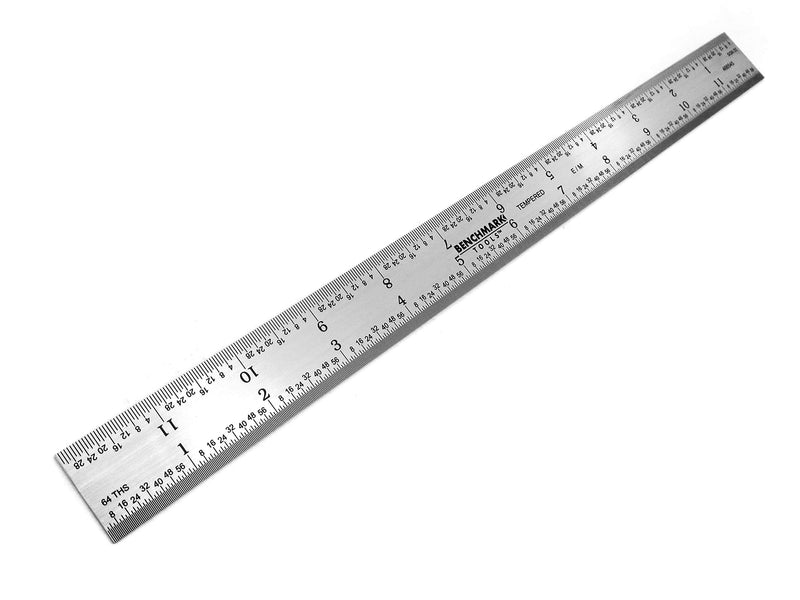  [AUSTRALIA] - Benchmark Tools 466545 Rigid English/Metric 300 mm / 12 Inch Machinist Rule with MM.5 MM, 1/32 and 1/64 Markings Tempered Stainless Steel Brushed Finish Conforms to EEC-1 Accuracy Standards (1)