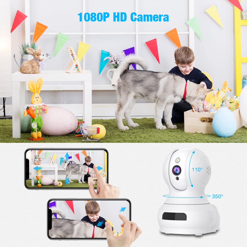  [AUSTRALIA] - Indoor Camera, 1080P Pet Camera with Motion and Sound Detection, Pan/Tilt/Zoom WiFi Camera with Night Vision, 2-Way Audio & Cloud Services for Baby Monitor Home Security Camera
