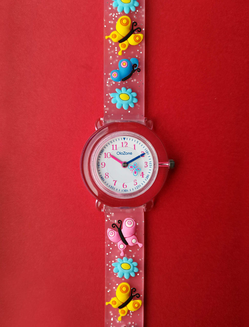 Girls Analog Watch Kids 3D Cartoon Waterproof Wrist Watch for 5-7 Year PINK - LeoForward Australia