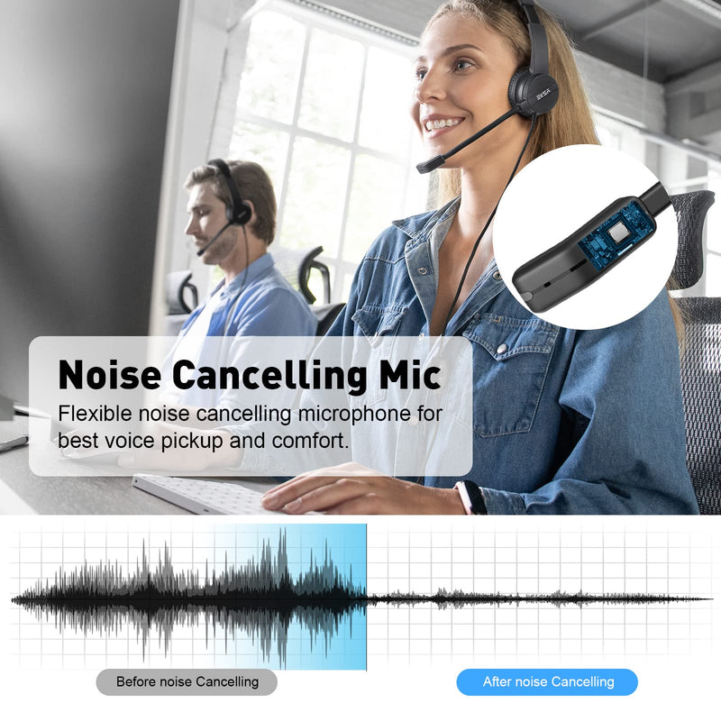  [AUSTRALIA] - Headsets with Microphone for Laptop, 3.5mm Wired Computer Headset Super-Lightweight Noise Cancelling Headphones with in-line Control Volume & Mute, PC Headset Perfect for Classroom, Home or Office