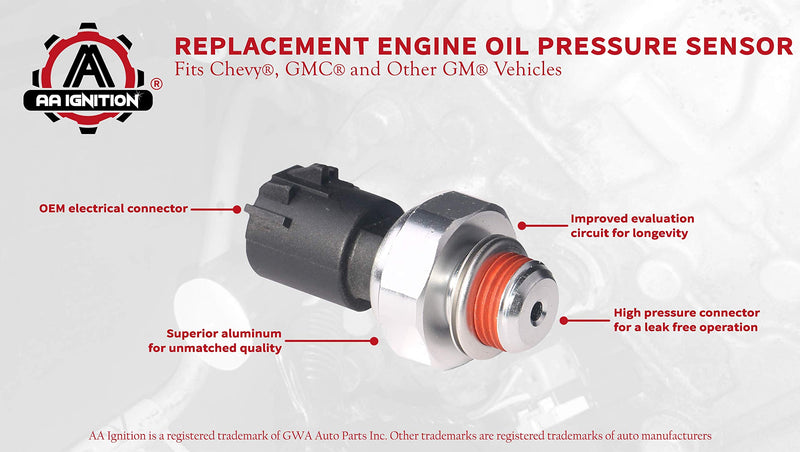  [AUSTRALIA] - Engine Oil Pressure Sensor - Replaces 12673134, 12585328, 926-041 - Fits Chevy Silverado, Suburban 2500, Tahoe, Impala, Trailblazer, GMC Yukon, Sierra 1500, Savana and more - Oil Pressure Sending Unit