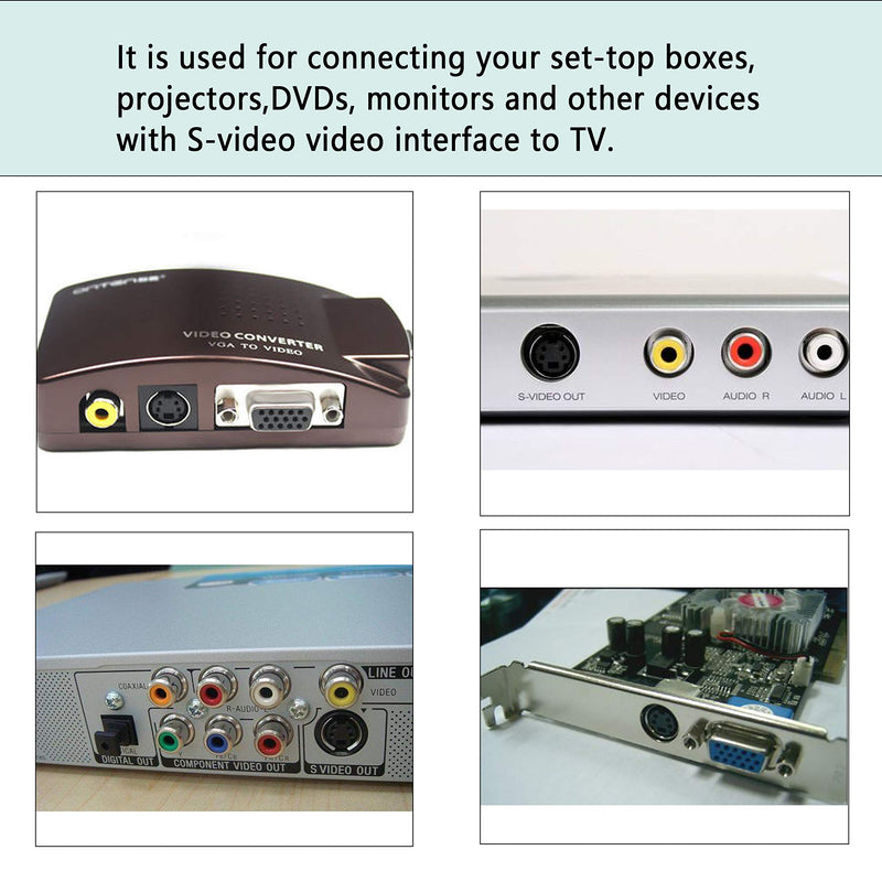 4 Pin S-Video to 3 RCA AV Female Cable for TV PC Computer Video AV Projector for Video TV Laptop Adapter Cable (27cm) - LeoForward Australia