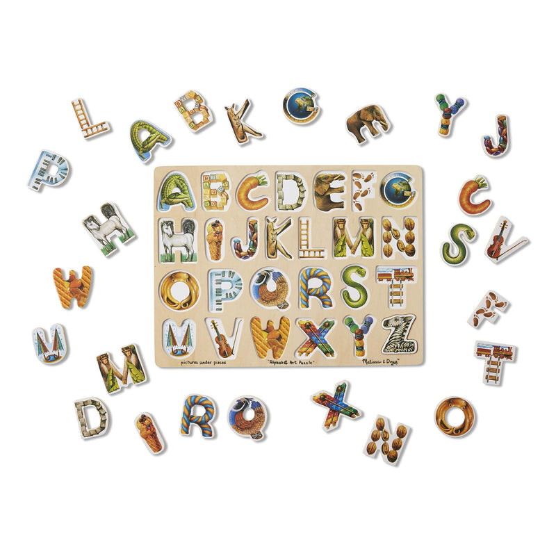 Melissa & Doug Alphabet Art Wooden Puzzle (26 pcs) - LeoForward Australia