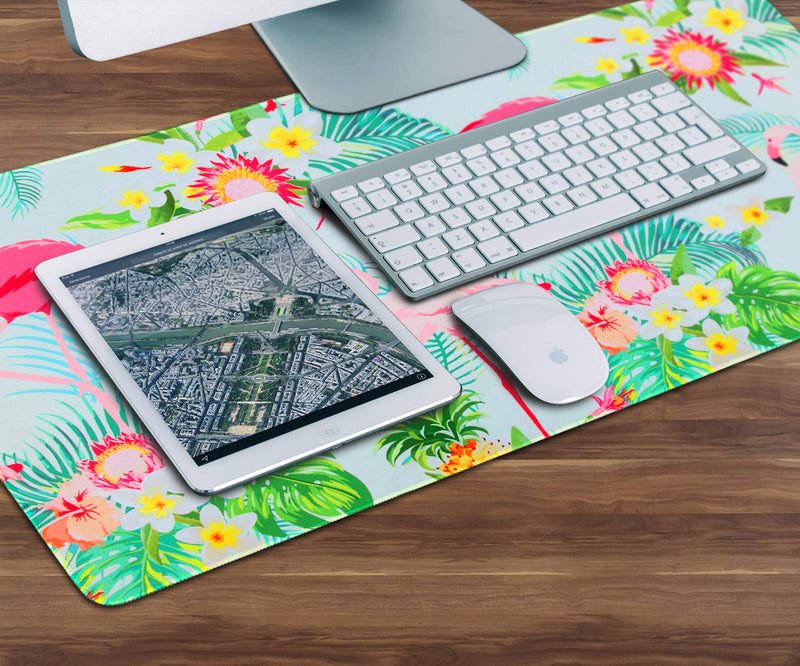 GDBT Extended Gaming Mouse pad with Stitched Edges,Large Mouse mat,Non-Slip Rubber Base,Waterproof Keyboard Pad,Desk Pad for Premium-Textured,3mm Thick Home Office Desk mat for anyone,800x400,Flamingo Flamingo - LeoForward Australia