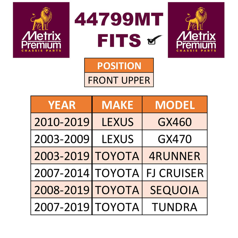 Front Upper Ball Joint K500018 Fits 2010-2019 Lexus GX460, GX470, 2003-2019 Toyota 4Runner, 2007-2014 Toyota FJ Cruiser, 2007-2019 Sequoia & Tundra - LeoForward Australia