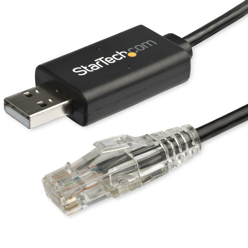  [AUSTRALIA] - StarTech.com 6 ft (1.8 m) Cisco USB Console Cable - USB to RJ45 Rollover Cable - 460Kbps - Windows, Mac and Linux Compatible - M/M (ICUSBROLLOVR),Black