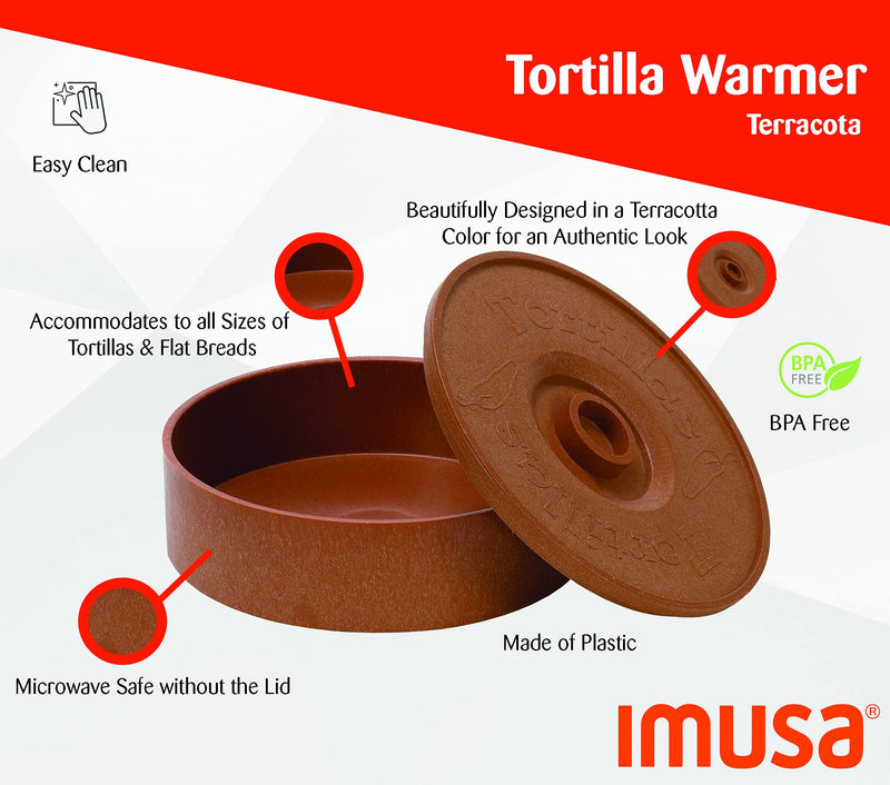 IMUSA USA Terracota Tortilla Warmer, 1 Pack, Brown - LeoForward Australia