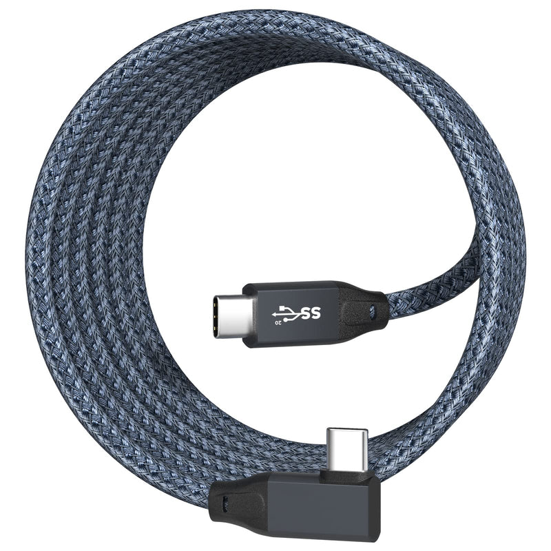  [AUSTRALIA] - USB C to USB C Cable Right Angle 100W 6.6ft,UseBean USB 3.2 Gen2x2 20Gbps Data Transfer & PD Fast Charging, 4K60Hz Video Monitor Type-C Cord,for MacBook Pro 2020, iPad Pro 2020,Galaxy S20/S21 Gray