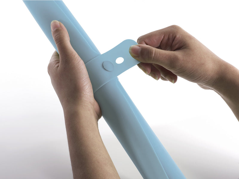  [AUSTRALIA] - Joseph Joseph Roll-Up Non-Slip Silicone Pastry Mat with Measurements Lockable Strap 23" x 15", Blue